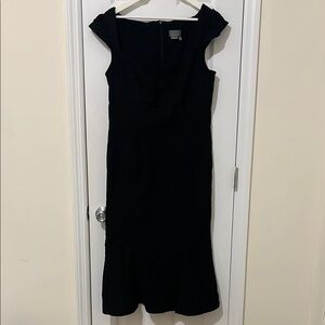 Anthropologie Black Ruffled Off-the-Shoulder Sheath Dress